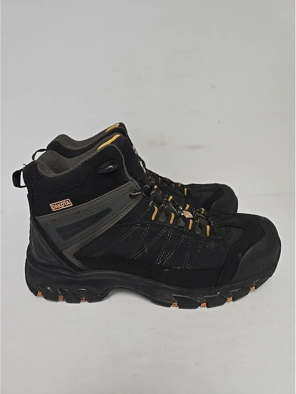 DAKOTA Mens Mid-Cut Quad Comfort Steel Toe CP Work Boot 26039MDQC-AS Black 12W/L